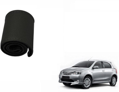 CARIZO Hand Stiched Steering Cover For Toyota Etios Liva(Black, Leatherite)