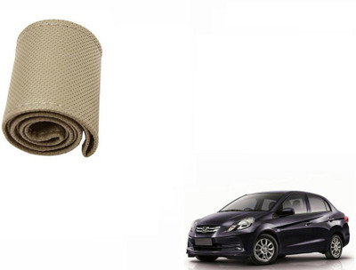 CARIZO Hand Stiched Steering Cover For Honda Amaze(Beige, Leatherite)