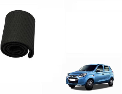 CARIZO Hand Stiched Steering Cover For Maruti Alto 800(Black, Leatherite)