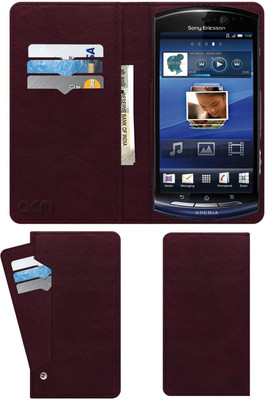 ACM Flip Cover for Sony Ericsson Xperia Neo V Mt11i(Maroon, Cases with Holder, Pack of: 1)
