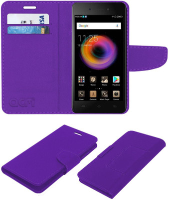 ACM Flip Cover for Micromax Bharat 5 Pro(Purple, Cases with Holder)