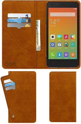ACM Flip Cover for Mi Redmi 2 Prime(Gold, Cases with Holder, Pack of: 1)