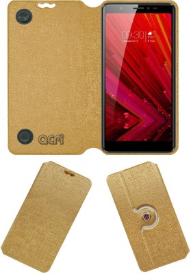 ACM Flip Cover for Micromax Hs1(Gold, Cases with Holder, Pack of: 1)