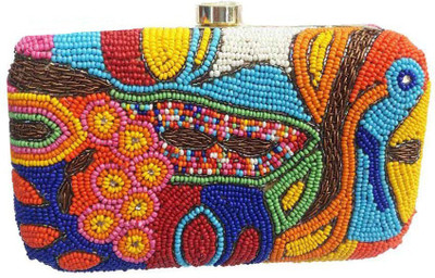 

The Indian Handicraft Store Party Red Clutch