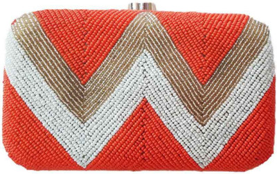 

The Indian Handicraft Store Party Orange Clutch
