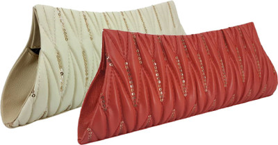

landloper Party, Casual Red, Beige Clutch, Beige;red
