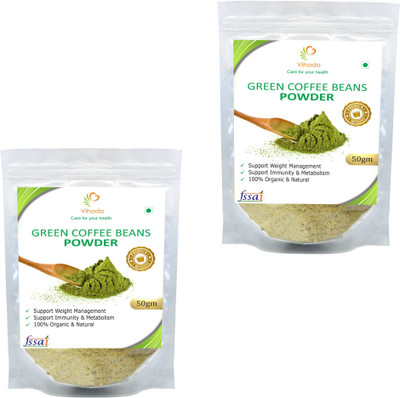 

Vihado Premium Green Coffee Beans Powder / 100% Pure & Natural Helps in Reducing Weight Fast / 2 Pack of 50g Instant Coffee 100 g(Pack of 2, Green Coffee Flavoured)