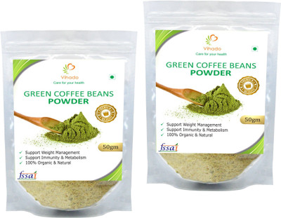 

Vihado High Quality Green Coffee Beans Powder / 100% Pure & Natural / 2 Pack of 50g Instant Coffee 100 g(Pack of 2, Green Coffee Flavoured)