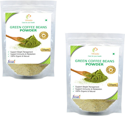 

Vihado Green Coffee Beans Powder / 100% Pure & Natural / 2 Pack of 50g Instant Coffee 100 g(Pack of 2, Green Coffee Flavoured)