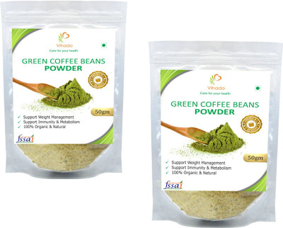 

Vihado Premium Green Coffee Beans Powder / 100% Pure & Natural Helps in Losing Weight Fast / 2 Pack of 50g Instant Coffee 100 g(Pack of 2, Green Coffee Flavoured)