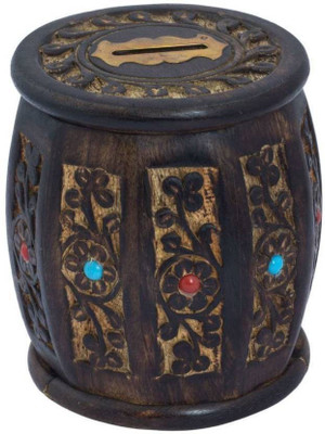 

Exreme wood new round money bank Coin Bank (Brown) Coin Bank(Brown)