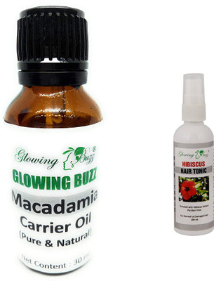 

Glowing Buzz Combo of macademia essential oila nd hibiscus hair tonic(Set of 2)