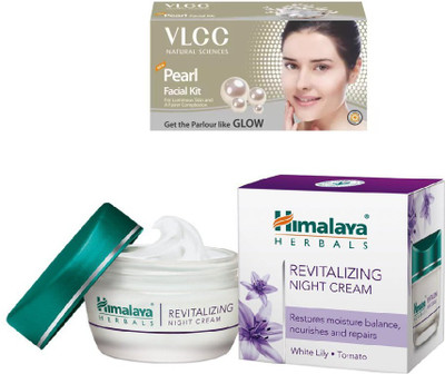 

Himalaya Revitalizing Night Cream, Pearl Facial Kit(Set of 2)