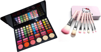 

TheTopNotch Hello Kitty 7 Pcs Makeup Brush Set With Rose Makeup Kit(Set of 2)
