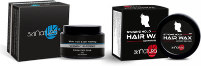 

Skinatura Vitamin-C Whitening Intense Face Scrub, Strong Hold Mirror Gel Wax Hair Styler(Set of 2)
