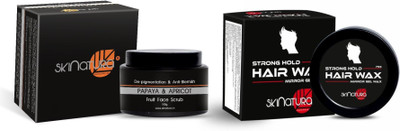 

Skinatura Papaya & Apricot Fruit Face Scrub, Strong Hold Mirror Gel Wax Hair Styler(Set of 2)