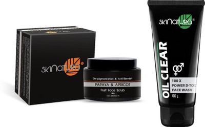 

Skinatura Papaya & Apricot Fruit Face Scrub, Oil Control 100X Power DTOX Face Wash(Set of 2)