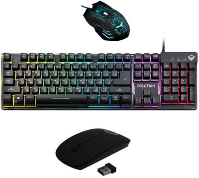 

MEETION K-9300 SEMI MECHANICAL GAMING KEYBOARD AND EXTREME 966 GAMING MOUSE WITH WIRELESS MOUSE Combo Set
