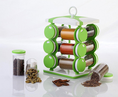 

VR Revolving Spice Rack, Masala Box, Spice Box, Masala Rack, Trolley Rack 12 Piece Condiment Set(Plastic)