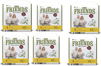 

Friends Easy Diapers , 10 Pcs/pack, Small Size- 21-35 inches, Pack of 6 Adult Diapers - S(60 Pieces)