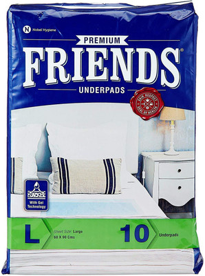 

Friends Premium Underpads , 10 Pads/pack, Large Size- 60*90 Cms, Pack Of 12 Adult Diapers - L(120 Pieces)