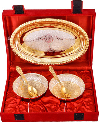 

G S Museum Silver Plated, Gold Plated Decorative Platter(Multicolor, Pack of 5)