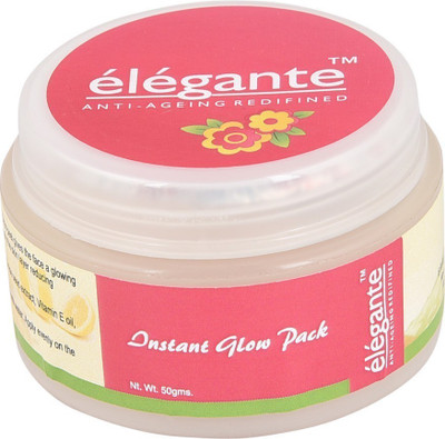 

EleganzaIndia Instant Glow Face Pack with Lemon, Grape Seeds, Bees wax, Aloe, Vit E and Almond oil(50 g)