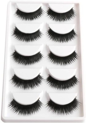 Ni Hao Smoky Soft Natural Black Thick Long False Eyelashes Extension Eye Makeup(Pack of 10)