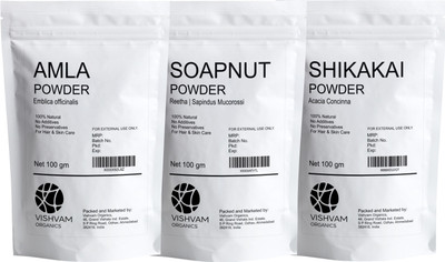 

vishvam organics Amla (Emblica Officinalis), Soapnut (Reetha | Sapindus Mukorossi) & Shikakai (Acacia Concinna) Powder(100 g)
