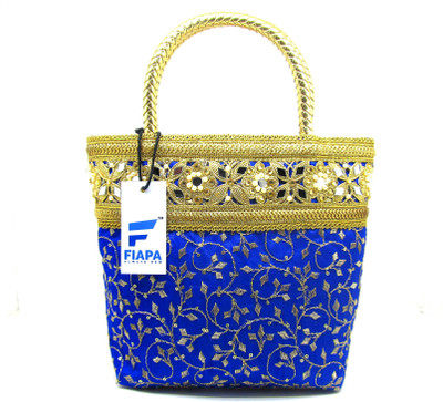 

Fiapa Hand-held Bag(Blue, Gold)