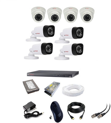 CP PLUS 4 dome 4 bullet 8 channel dvr kit with 2 tb hard disk 4 channel power supply 90 mtr wire, 1 ,Wire Bundle 1Pcs,Power supply 1Pcs,Bnc & Dc Connectors,2.4 mp Security Camera(2 TB, 8 Channel)