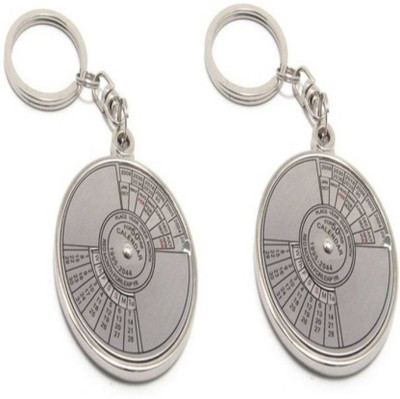 Divvy 50 Year Calendar key chain & keyring . family Trendy Gift Metallic Key Chain Combo Key Chain
