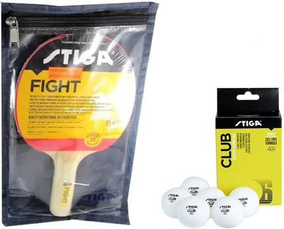 Stiga Fight Table Tennis (1 Racquet), (1 Cover), (Club 40+ "6 balls ") Table Tennis Kit