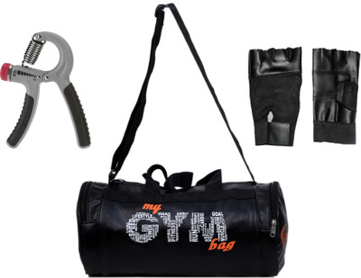 

Credence My Leather Gym Bag with Adjustable hand grip and Gym Gloves Gym & Fitness Kit