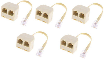 

Ps Two Way RJ11 Splitter Connector-5Pcs Lan Adapter(0 Mbps)