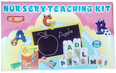 

Genextonline Kids Nursery Teaching Kit with Blocks, Slate, Wax Crayons & Colouring Book (Multicolor)(Multicolor)