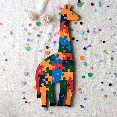 

Kalaplanet Girraffee Numbers & Alphabets Wooden Block Puzzle(Multicolor)