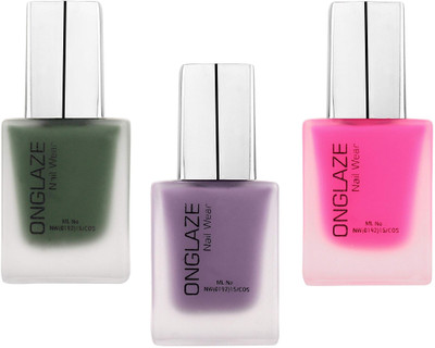 

Onglaze Nail Wear Pack Of 3 (Green+LilacMauve+NeonPink) ONC565758M(Pack of 3)