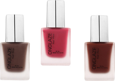 Onglaze Nail Wear Pack Of 3 (Rani+Maroon+Dark Brown) ONC282930M(Pack of 3)