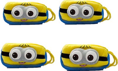 

Shopkooky Pack of 4 Cartoon minion Supersoft Multipurpose Cartoon Pouches Art Canvas Pencil Boxes(Set of 4, Multicolor)
