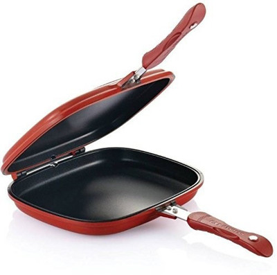 MOHAK Multi Purpose Nonstick Pan, Omelette Pan, Flip Pan, Square, Dishwasher Safe Fry Pan 15 cm diameter 2.5 L capacity(Aluminium, Non-stick)