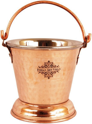 

IndianArtVilla S/C Bucket No.1 Pot 0.3 L(Steel, Copper), Brown;silver