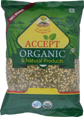 

ACCEPT ORGANIC Unpolished Green Moong Dal (Split)(1 kg)