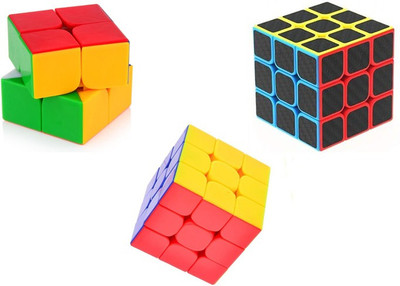 

Shanbuyers Rubik’s High Speed & Smooth Stickerless Brainstorming Magic Puzzle Cube Combo - Anti Stress for Adults and Kids ( 2x2 3x3 & Neon )(3 Pieces)