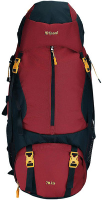

Hi-Speed Red Mountain Rucksack/Hiking/Trekking/Camping Bag/Backpack with Rain Cover Rucksack - 70(Red)