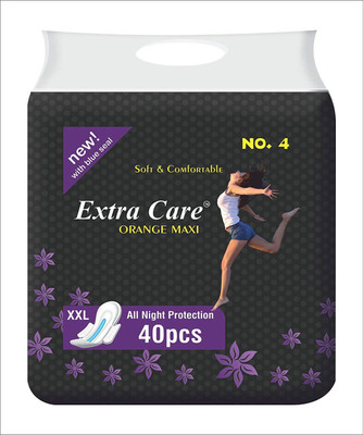 

Extra Care Soft Comfort Orange Maxi XXL Sanitary Pads Pack of 40 + PantyLiner 10 Sanitary Pad(Pack of 50)
