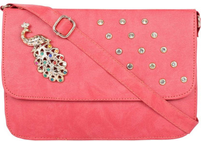 

BLUEFUSION Girls Casual Pink PU Sling Bag