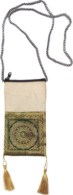 

37Thirtyseven Girls Casual, Evening/Party, Formal Green Silk Sling Bag