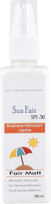 

EleganzaIndia Sun Fair SPF-30 with goodness of Aloe Vera, Olive, Almond and Jojoba oil - SPF 30(100 ml)