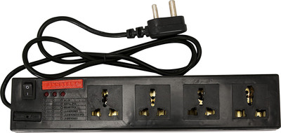 

Pinnacle Spike Guard with Individual Switches – Spike Guard with Surge Protector – Spike Booster – Spike Board with 3Metre Cord – Extension Boards with 4 Sockets - Spike Buster – Ideal for Home, Offices 4 Socket Surge Protector(Black)